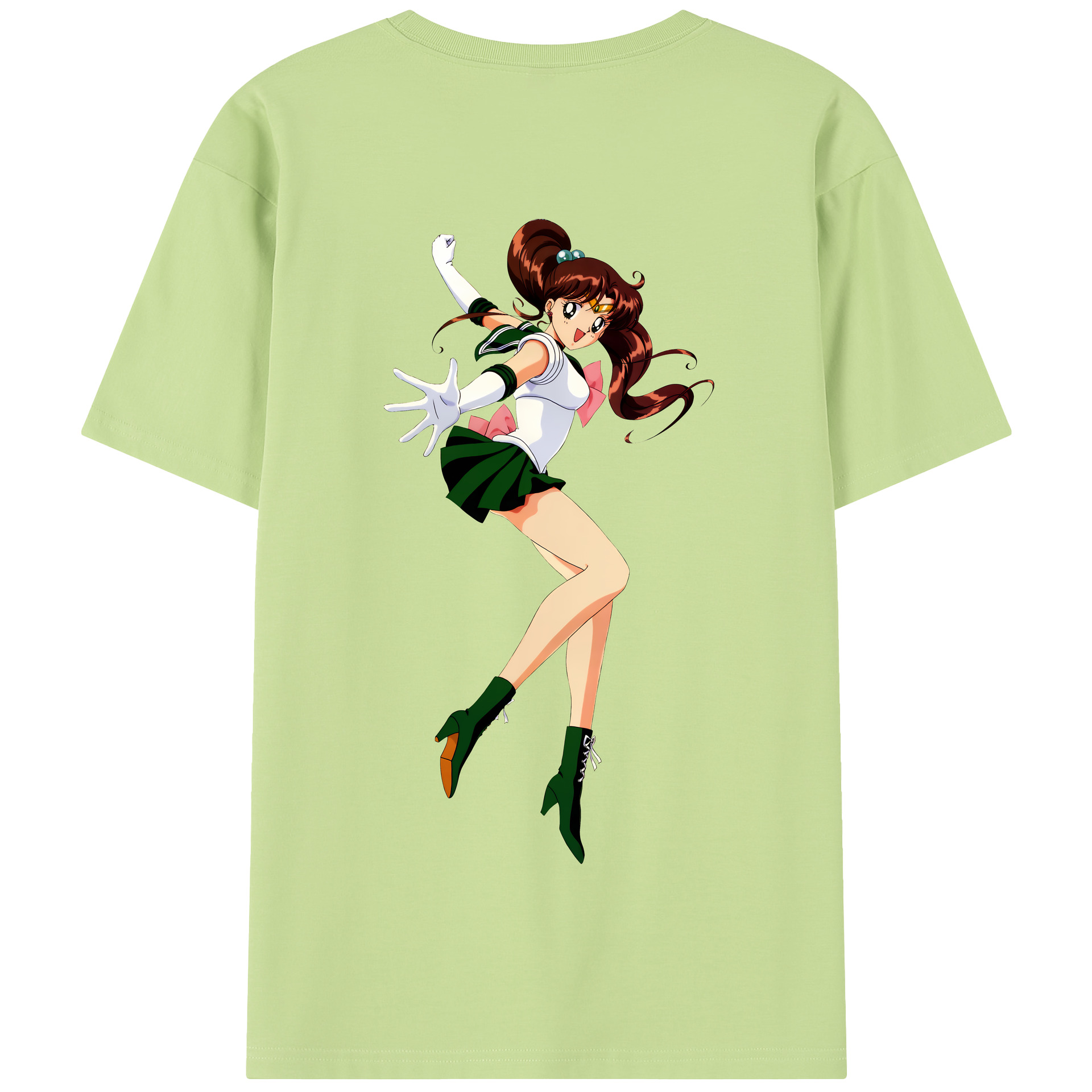 （画像用） 美少女戦士セーラームーン 木野 まこと きの まこと Sailor Moon Kino Makoto （セーラージュピター；Sailor Jupiter） 綿100％半袖Tシャツ（背面プリント）